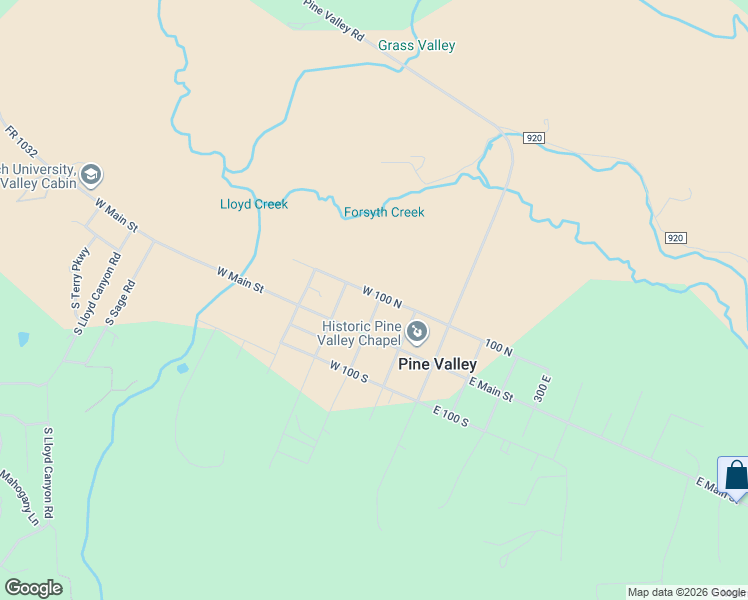 map of restaurants, bars, coffee shops, grocery stores, and more near 91 North 200 West in Pine Valley