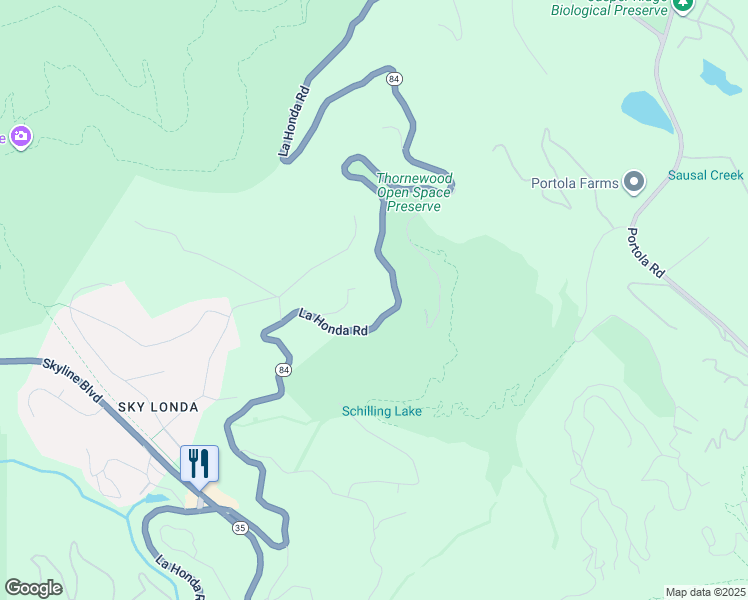 map of restaurants, bars, coffee shops, grocery stores, and more near 6 Friars Lane in Woodside