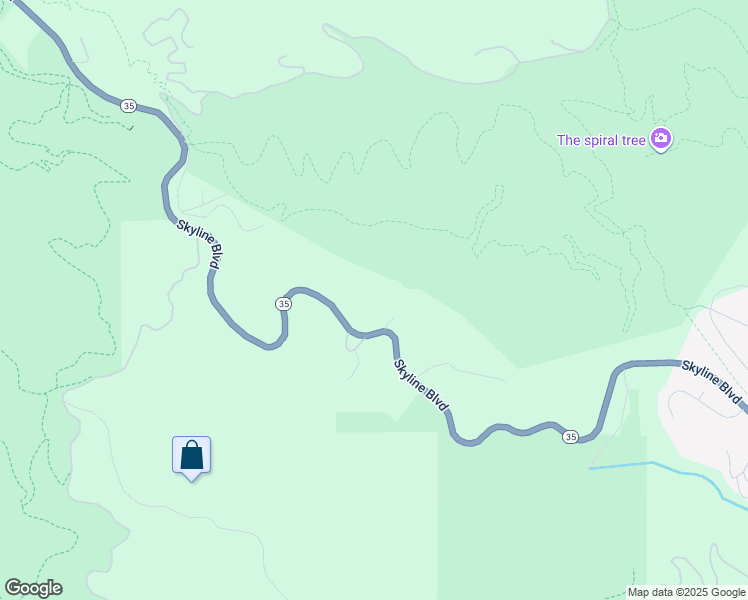 map of restaurants, bars, coffee shops, grocery stores, and more near 16351 Skyline Boulevard in Woodside