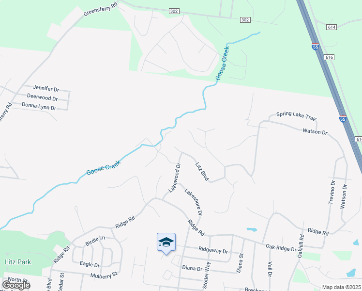 map of restaurants, bars, coffee shops, grocery stores, and more near 2208 Litz Boulevard in Jackson