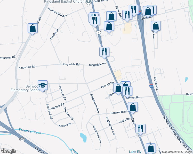 map of restaurants, bars, coffee shops, grocery stores, and more near 2700 Galena Avenue in Richmond