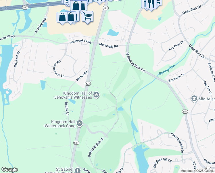 map of restaurants, bars, coffee shops, grocery stores, and more near 8123 Turning Lane in Chesterfield
