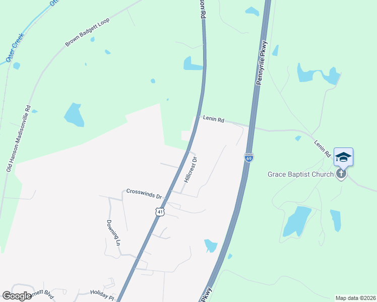 map of restaurants, bars, coffee shops, grocery stores, and more near 198 Hillcrest Dr in Madisonville