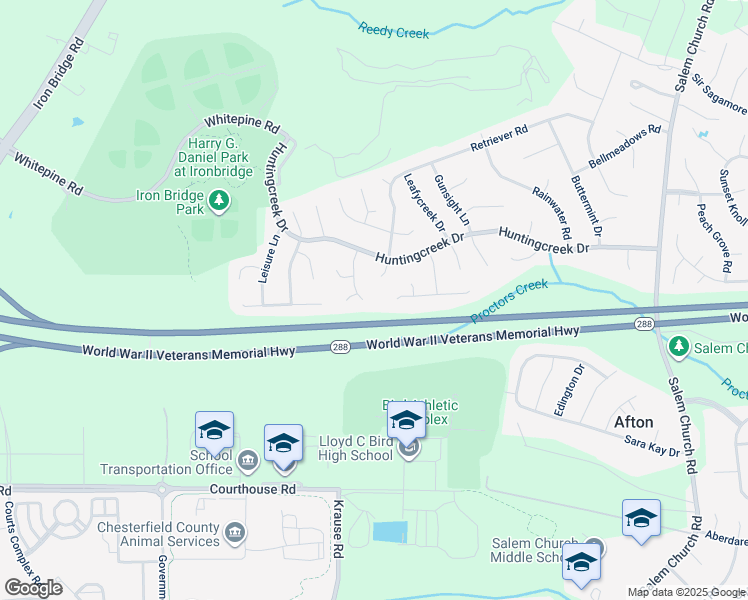 map of restaurants, bars, coffee shops, grocery stores, and more near 9021 Pointer Drive in Richmond