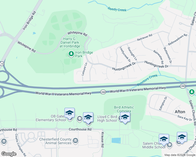 map of restaurants, bars, coffee shops, grocery stores, and more near 6301 Leisure Terrace in Richmond