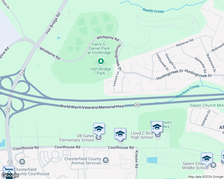 map of restaurants, bars, coffee shops, grocery stores, and more near 8908 Leisure Lane in Richmond