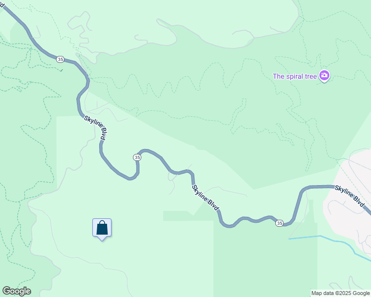 map of restaurants, bars, coffee shops, grocery stores, and more near 16351 Skyline Boulevard in Woodside
