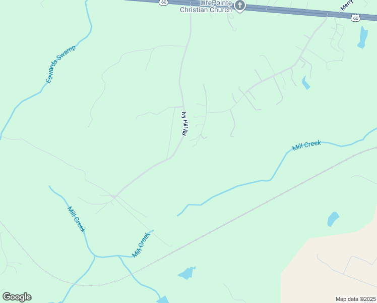 map of restaurants, bars, coffee shops, grocery stores, and more near 21 Hilltop Court in Toano