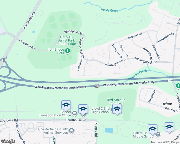 map of restaurants, bars, coffee shops, grocery stores, and more near 8916 Playground Circle in Richmond