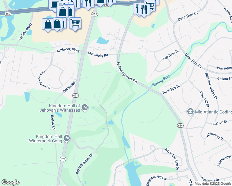 map of restaurants, bars, coffee shops, grocery stores, and more near 8200 Old Bond Court in Chesterfield