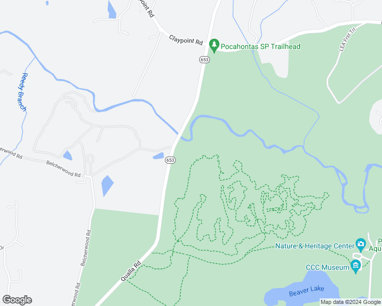 map of restaurants, bars, coffee shops, grocery stores, and more near 7501 Qualla Road in Chesterfield