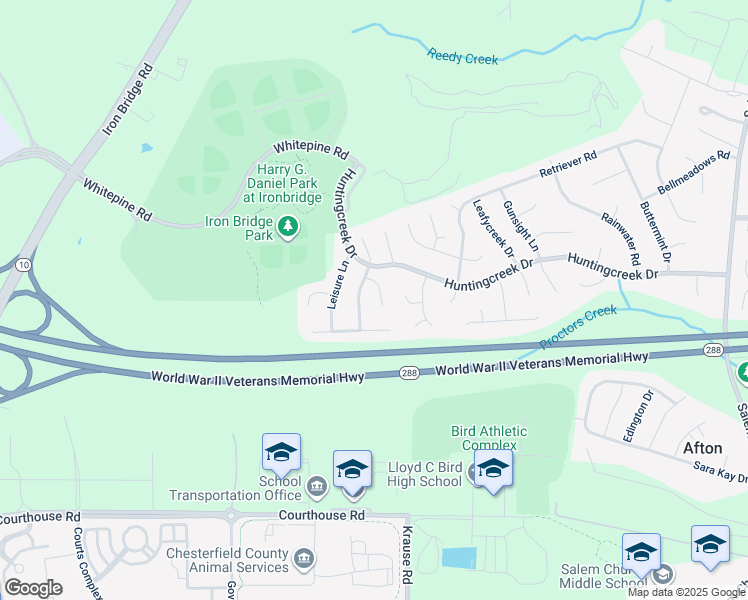map of restaurants, bars, coffee shops, grocery stores, and more near 8910 Playground Circle in Richmond