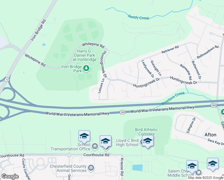 map of restaurants, bars, coffee shops, grocery stores, and more near 8910 Playground Circle in Richmond