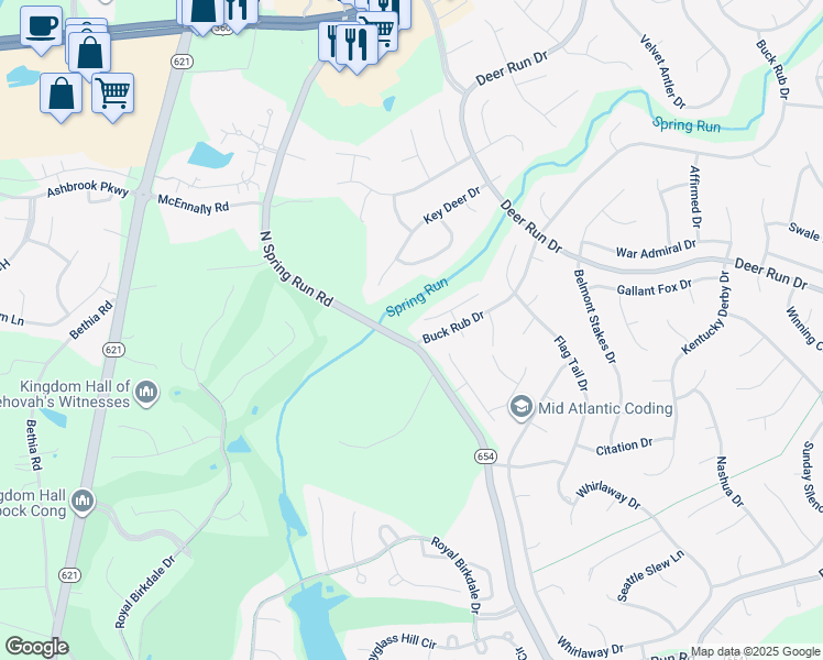 map of restaurants, bars, coffee shops, grocery stores, and more near 14308 Spotted Coat Court in Midlothian