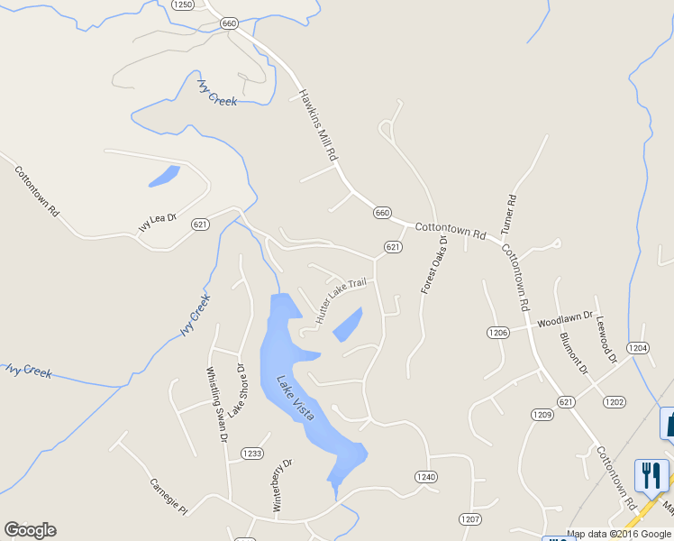 map of restaurants, bars, coffee shops, grocery stores, and more near 231 Walnut Ridge Drive in Forest