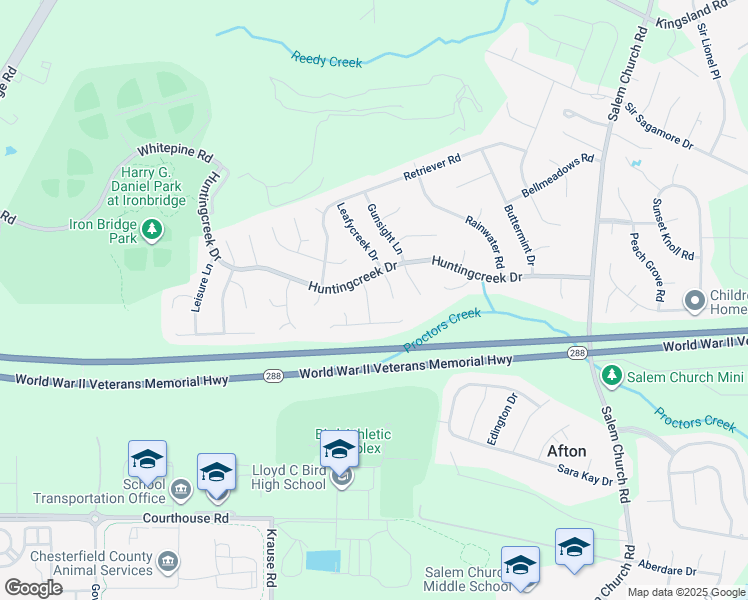 map of restaurants, bars, coffee shops, grocery stores, and more near 8919 Deerwater Road in Richmond