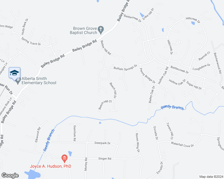 map of restaurants, bars, coffee shops, grocery stores, and more near 13142 Beech Hill Drive in Midlothian