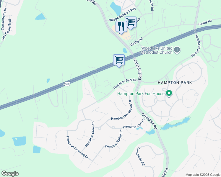 map of restaurants, bars, coffee shops, grocery stores, and more near 7806 Oak Grove Tree Drive in Moseley