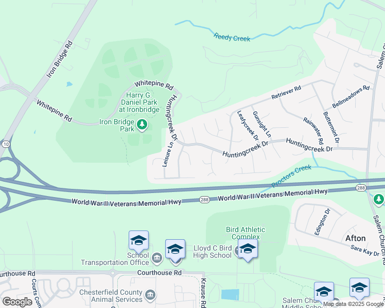map of restaurants, bars, coffee shops, grocery stores, and more near 8907 Playground Circle in Richmond