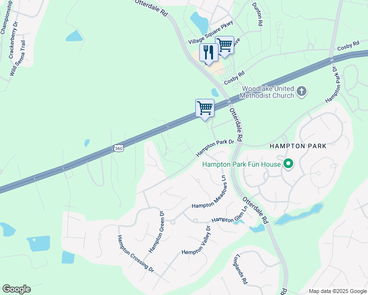 map of restaurants, bars, coffee shops, grocery stores, and more near 16206 Dogwood Tree Court in Moseley