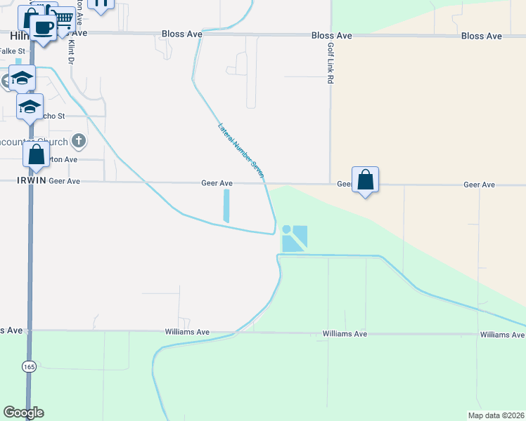 map of restaurants, bars, coffee shops, grocery stores, and more near 19239 Geer Avenue in Hilmar