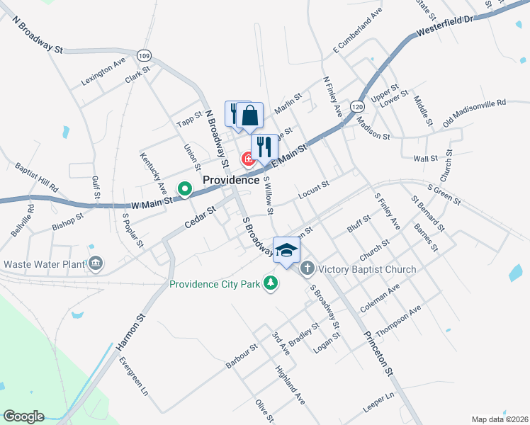 map of restaurants, bars, coffee shops, grocery stores, and more near 100-198 South Willow Street in Providence