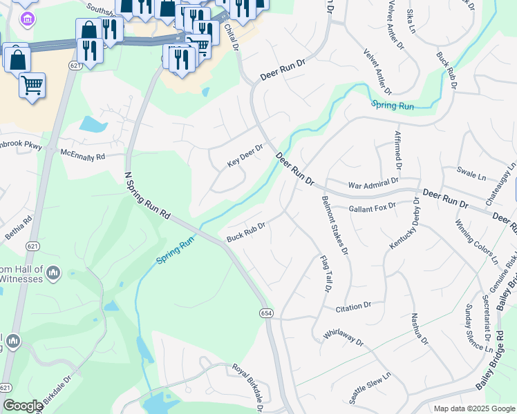 map of restaurants, bars, coffee shops, grocery stores, and more near 14204 Spotted Coat Court in Midlothian