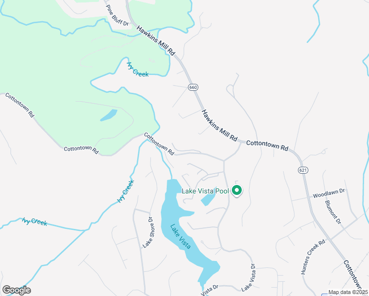 map of restaurants, bars, coffee shops, grocery stores, and more near 1001-1199 Saxon Road in Forest