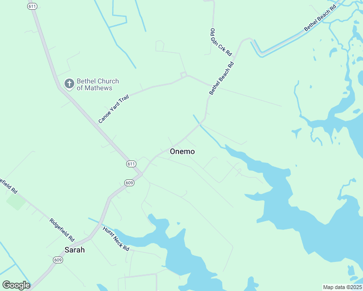 map of restaurants, bars, coffee shops, grocery stores, and more near 1832 Bethel Beach Road in Onemo