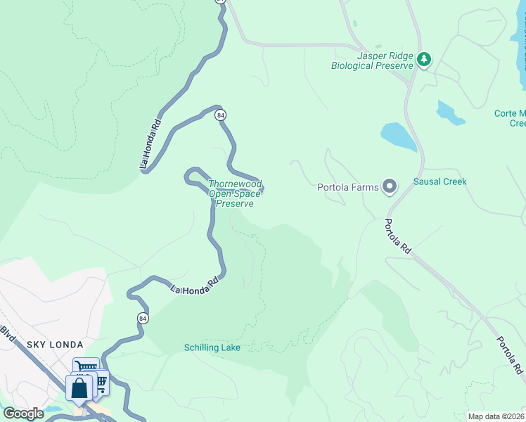 map of restaurants, bars, coffee shops, grocery stores, and more near 835 La Honda Road in Woodside