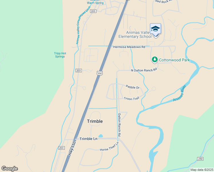 map of restaurants, bars, coffee shops, grocery stores, and more near 199 Saint Andrews Circle in Durango