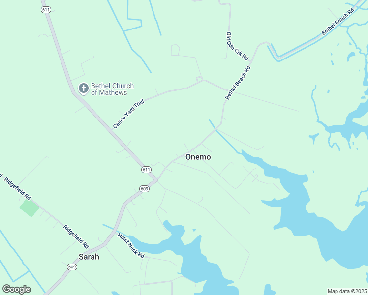 map of restaurants, bars, coffee shops, grocery stores, and more near 1832 Bethel Beach Road in Onemo