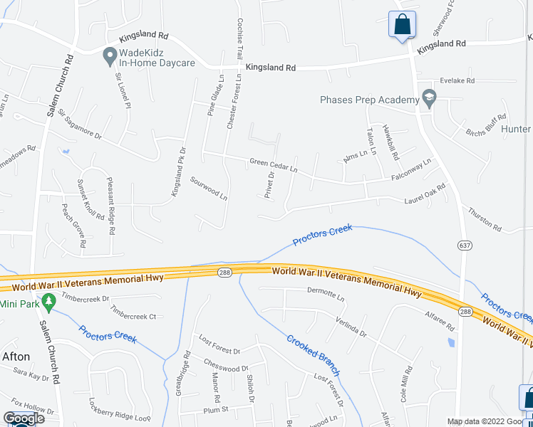 map of restaurants, bars, coffee shops, grocery stores, and more near 4326 Laurel Oak Road in Richmond