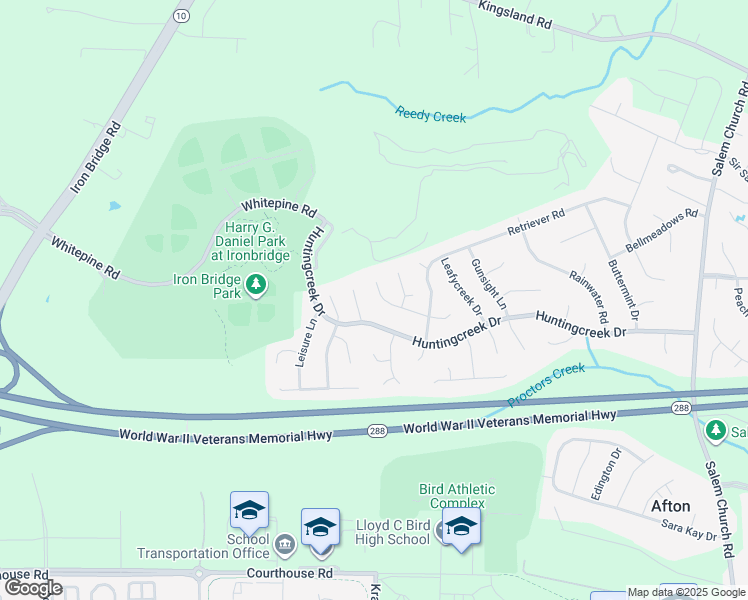 map of restaurants, bars, coffee shops, grocery stores, and more near 6225 Hunterstand Lane in Richmond