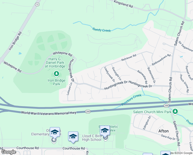 map of restaurants, bars, coffee shops, grocery stores, and more near 8631 Hunterstand Court in Richmond