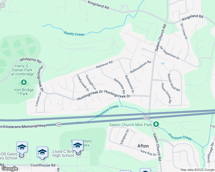 map of restaurants, bars, coffee shops, grocery stores, and more near 5801 Gunsight Terrace in Richmond