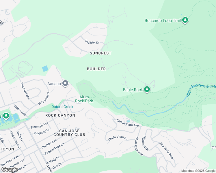 map of restaurants, bars, coffee shops, grocery stores, and more near 651 Boulder Drive in San Jose