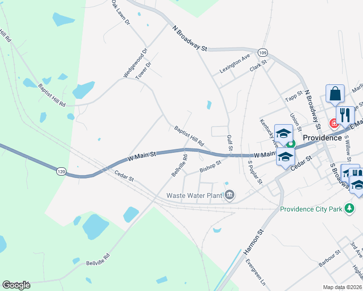 map of restaurants, bars, coffee shops, grocery stores, and more near 901-905 West Main Street in Providence