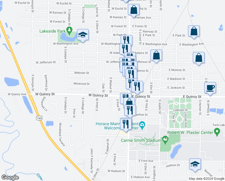 map of restaurants, bars, coffee shops, grocery stores, and more near in Radley