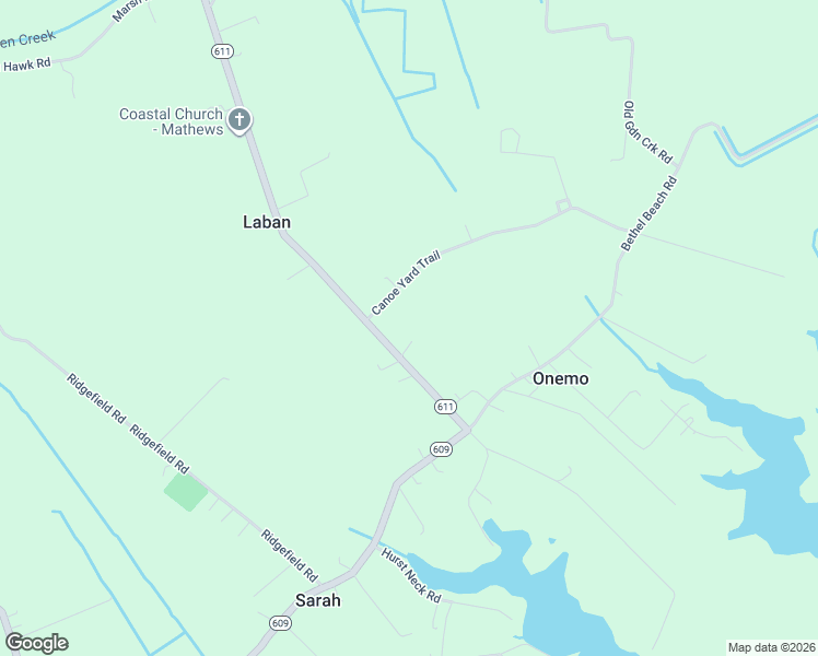 map of restaurants, bars, coffee shops, grocery stores, and more near 87 Canoe Yard Trail in Mathews