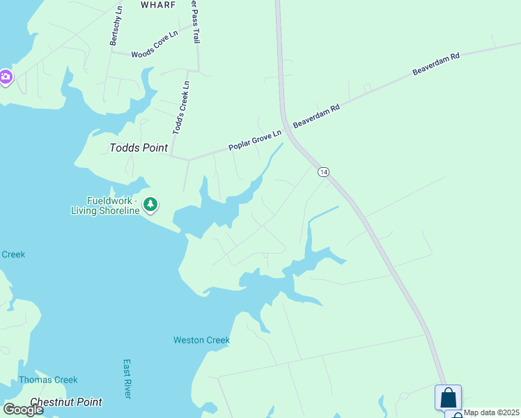 map of restaurants, bars, coffee shops, grocery stores, and more near 260 Weston Hall Road in Port Haywood