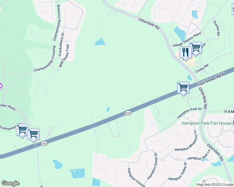 map of restaurants, bars, coffee shops, grocery stores, and more near 16600 Hull Street Road in Moseley