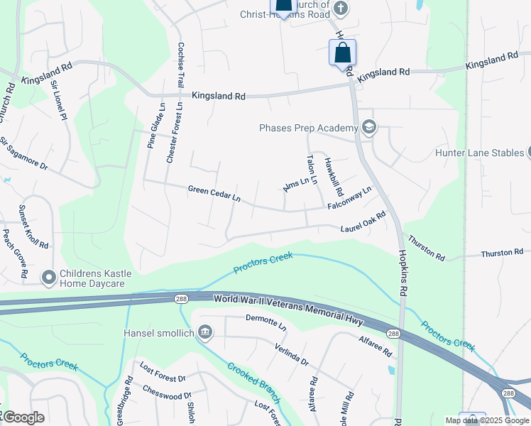 map of restaurants, bars, coffee shops, grocery stores, and more near 4233 Green Cedar Lane in Richmond