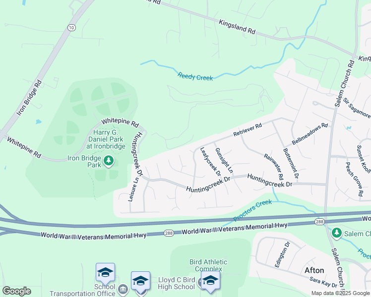 map of restaurants, bars, coffee shops, grocery stores, and more near 6105 Watchhaven Circle in Richmond