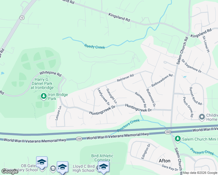 map of restaurants, bars, coffee shops, grocery stores, and more near 8605 Gunsight Lane in Richmond