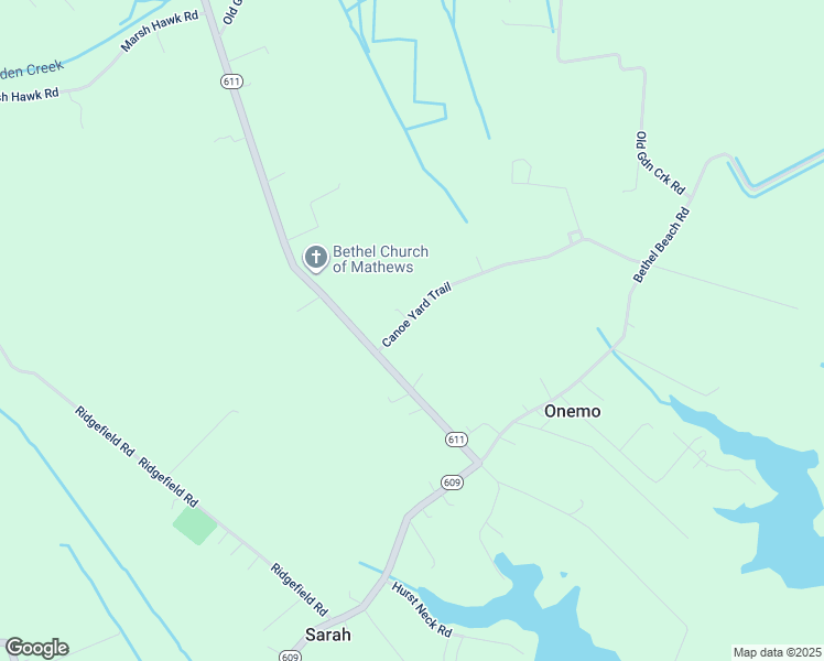 map of restaurants, bars, coffee shops, grocery stores, and more near 86 Canoe Yard Trail in Mathews