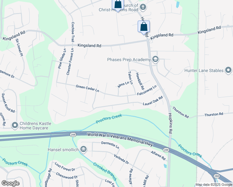 map of restaurants, bars, coffee shops, grocery stores, and more near 4220 Green Cedar Lane in Richmond