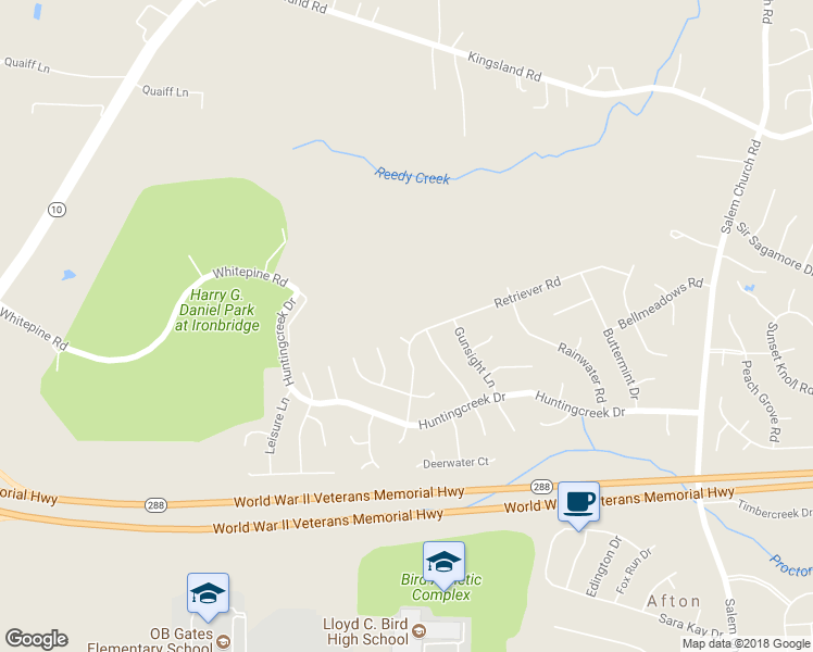 map of restaurants, bars, coffee shops, grocery stores, and more near 6102 Watchhaven Circle in Richmond