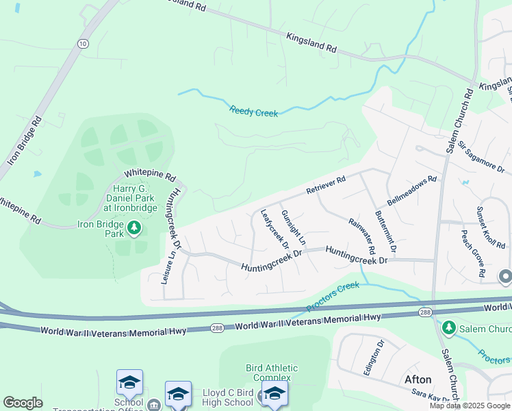 map of restaurants, bars, coffee shops, grocery stores, and more near 8600 Watchhaven Lane in Richmond