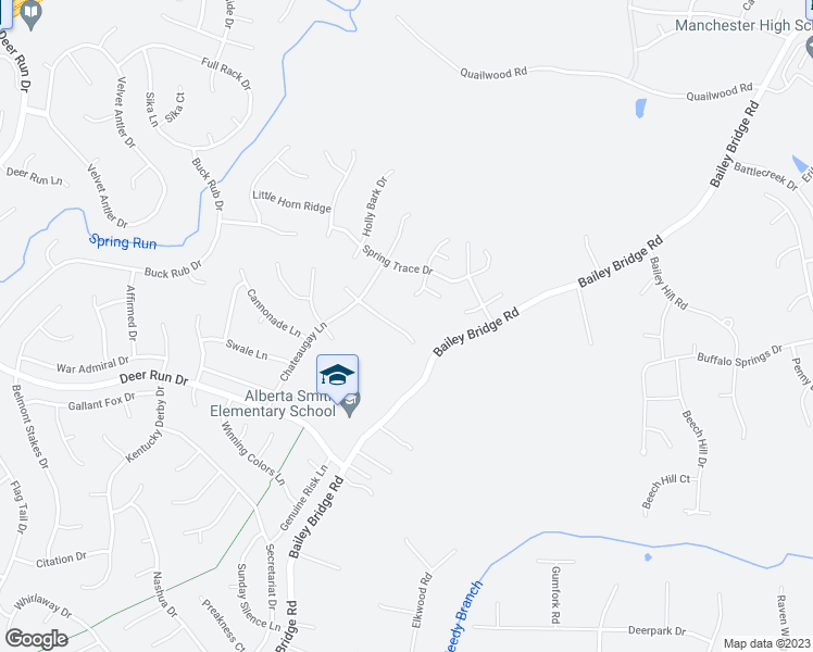 map of restaurants, bars, coffee shops, grocery stores, and more near 13312 Pharlap Turn in Midlothian